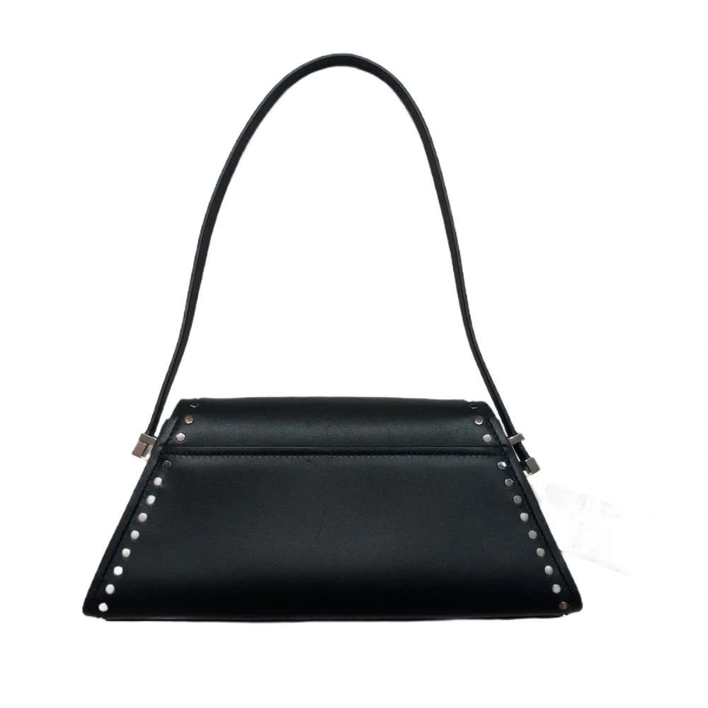MICHAEL KORS ~ Black Ludlow Bag Silver Rivet Accents Magnetic Closure Boss Babe - Picture 5 of 10
